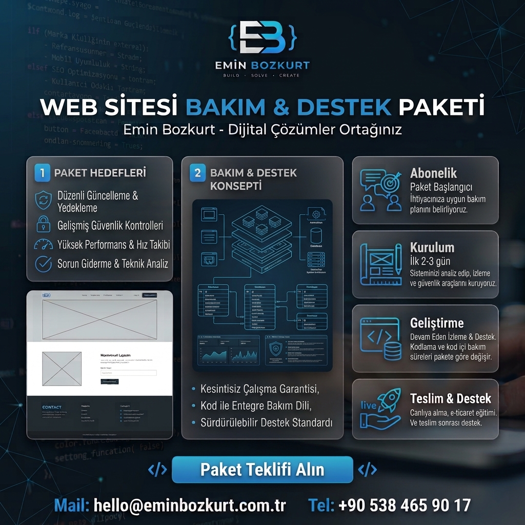 Web Sitesi Bakım & Destek Paketi