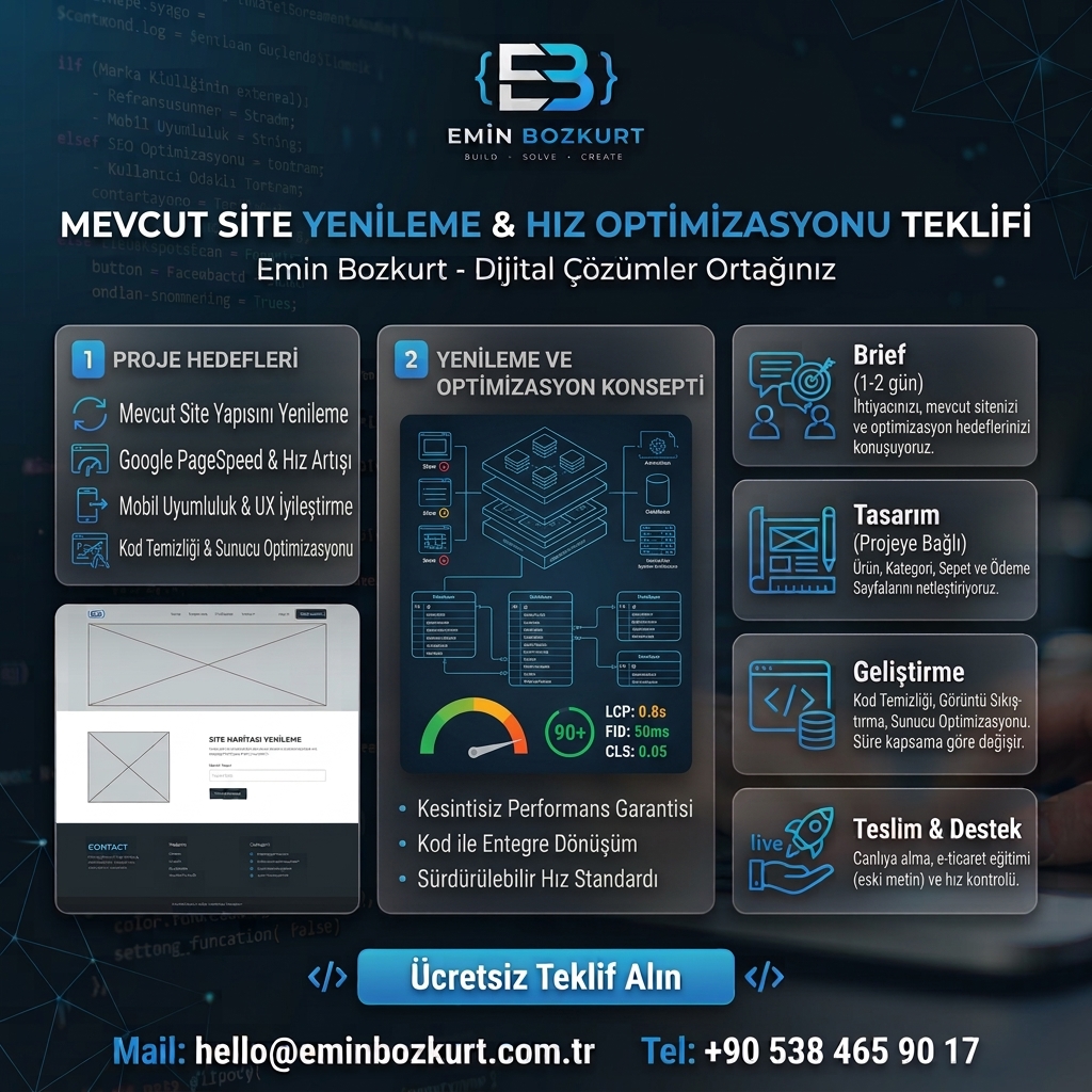 Mevcut Site Yenileme / Hız Optimizasyonu